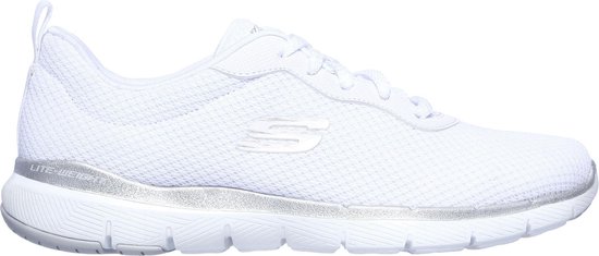 Skechers Flex Appeal 3.0-First Insight Dames Sneakers - White/Silver - Maat 38