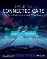Couverture du livre 'Hacking Connected Cars' avec du texte et une image d'une autoroute de nuit.