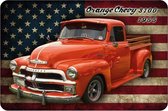 Wandbord - Orange Chevy 3100 1955 -20x30cm-