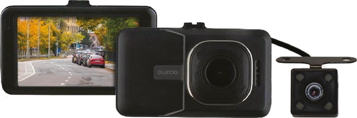 Guardo Full HD Dashcam - Voor-en achtercamera - 1080P - Zwart | bol.com