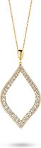 Velini jewels -P2024G -925 Zilver Hanger+Ketting -14 karat verguld gezet met gekleurde Cubic Zirkonia