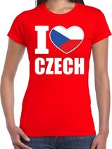 I love Czech t-shirt Tsjechie rood voor dames M