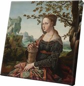 Maria Magdalena | Jan van Scorel | ca. 1530 | Wanddecoratie | Aluminium | 40CM x 40CM | Schilderij | Foto op aluminium | Oude meesters