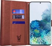 Hoesje geschikt voor Samsung Galaxy S20 Plus - Book Case Leer Pasjeshouder Bruin
