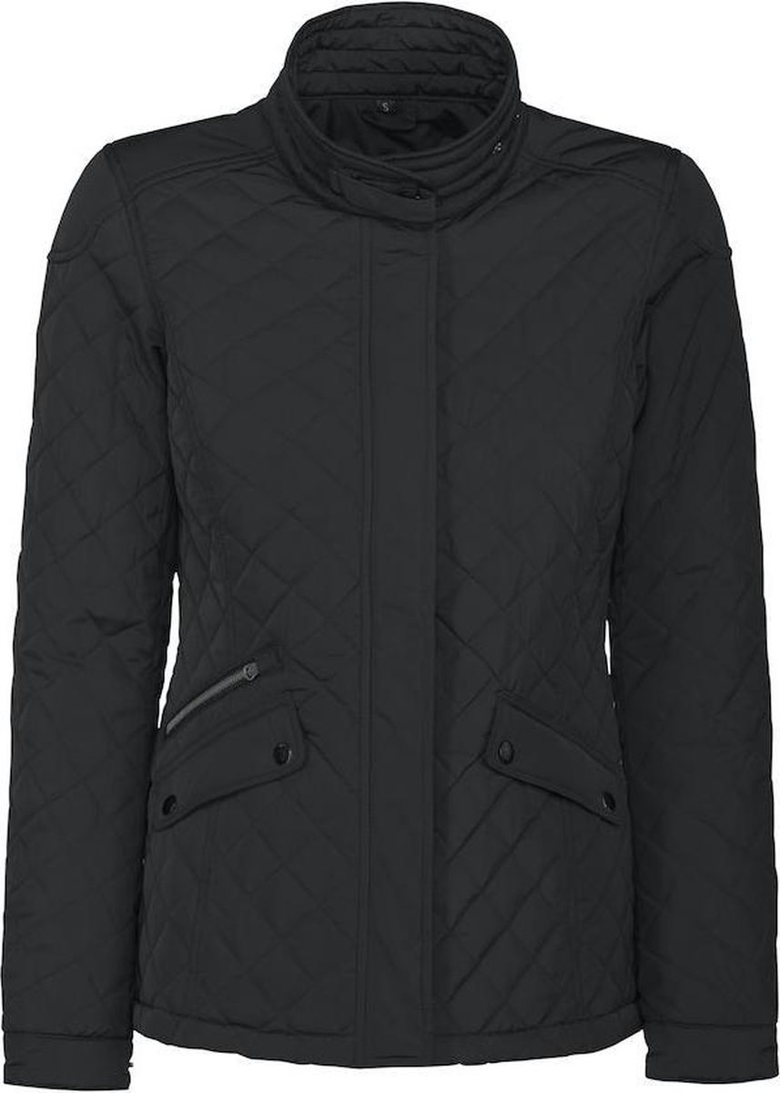 Harvest Huntingview Quilted Jas Dames 2121030 Zwart - Maat XXL