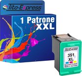 Set van 1x gerecyclede inkt cartridges voor HP 351XL