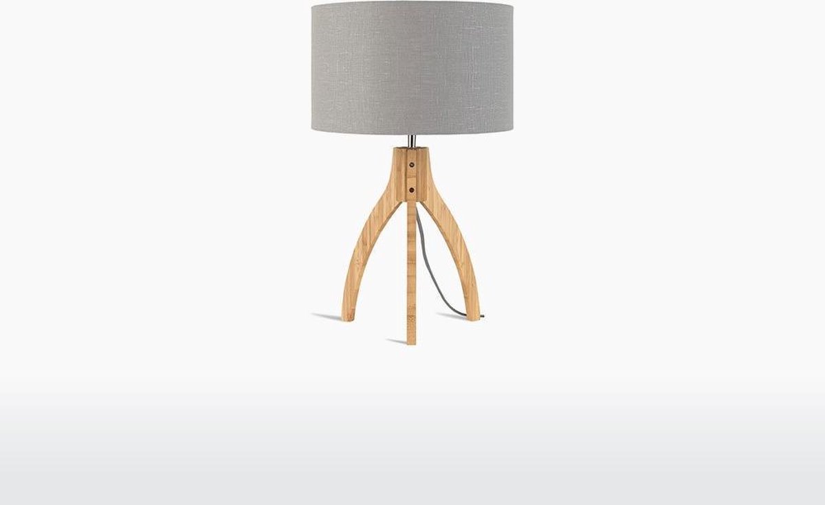 GOOD&MOJO Tafellamp Annapurna - Lichtgrijs/Bamboe - Ø36cm - Scandinavisch,Bohemian