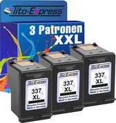 Set van 3x gerecyclede inkt cartridges voor HP 337XL