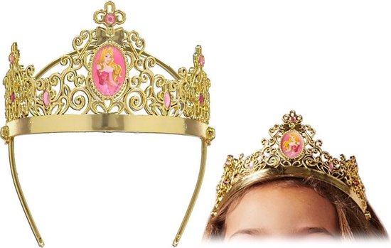 droog vergeven Beeldhouwwerk prinsessenkroontje gouden prinsessen kroontje prinses roze doornroosje |  bol.com