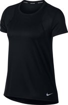Nike Run Top Ss Sportshirt Dames - Black/Black - Maat XL