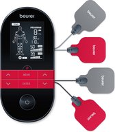 Beurer EM 59 Heat TENS/EMS/massage/verwarming apparaat - 4 in 1 - 4 Elektroden/gelpads - 2 Warmtestanden - Afteltimer - Instelbare intensiteit - 70 Programma's - 5 Jaar garantie - Zwart