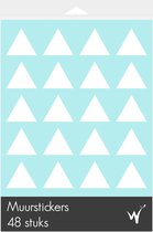 Driehoek Muurstickers - Triangle Decoratie Stickers - Kinderkamer - Babykamer - Slaapkamer - Wit - 4cm x 3.5cm - 48 stuks