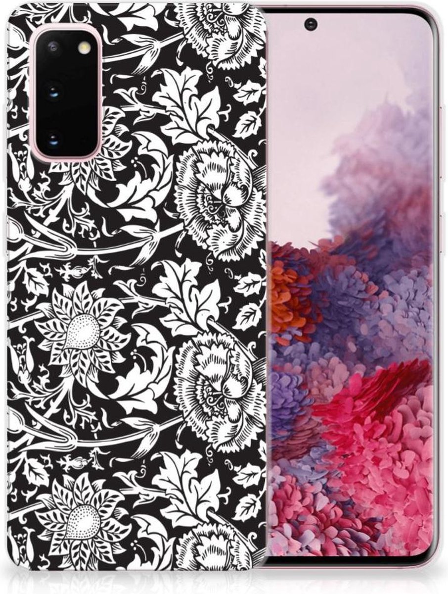 Samsung Galaxy S20 TPU Case Black Flowers
