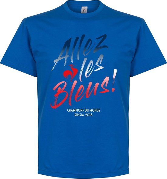 Frankrijk Allez Les Bleus WK 2018 Winners T-Shirt - Blauw - XXXXL