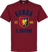Genoa Established T-Shirt - Bordeaux Rood - XL