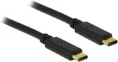 Premium USB-C naar USB-C kabel - USB2.0 - tot 20V/3A / zwart - 0,50 meter