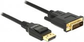 Premium DisplayPort naar DVI kabel - DP 1.2a (4K 30Hz) / zwart - 3 meter