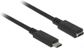 Premium USB-C naar USB-C verlengkabel - USB3.2 (tot 10 Gbit/s) - PD tot 20V/3A - video tot 4K 60Hz / zwart - 0,50 meter