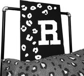 Leopard tekstbord met letter voornaam-leuk voor op een kinderkamer-letter R