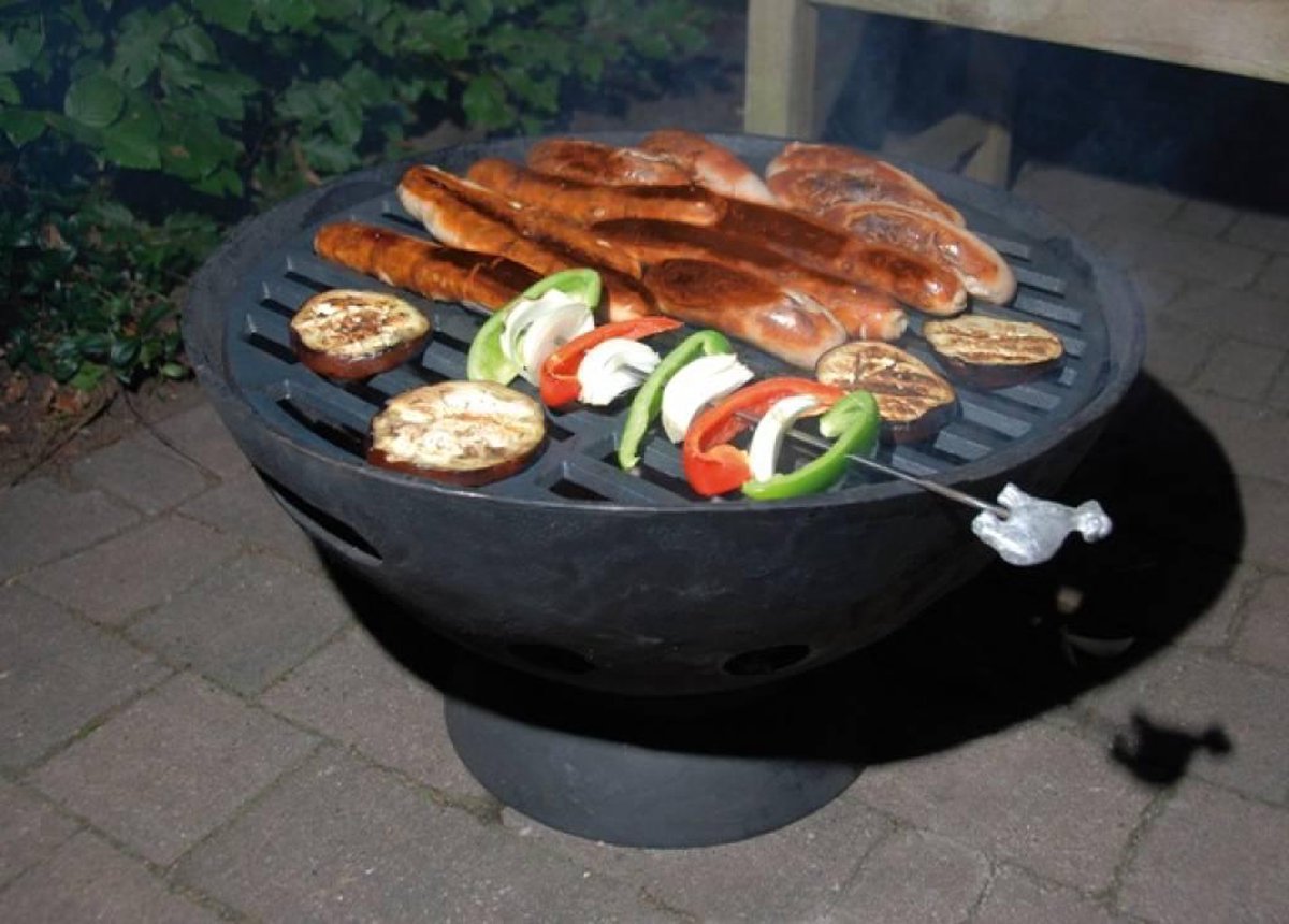 Esschert Design Barbecue et vasque à feu en fonte - 56 x 32 cm