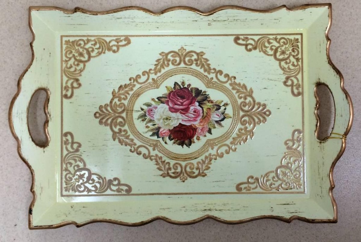 Dienblad (goud rozen)