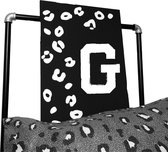 Leopard tekstbord met letter voornaam-leuk voor op een kinderkamer-letter G