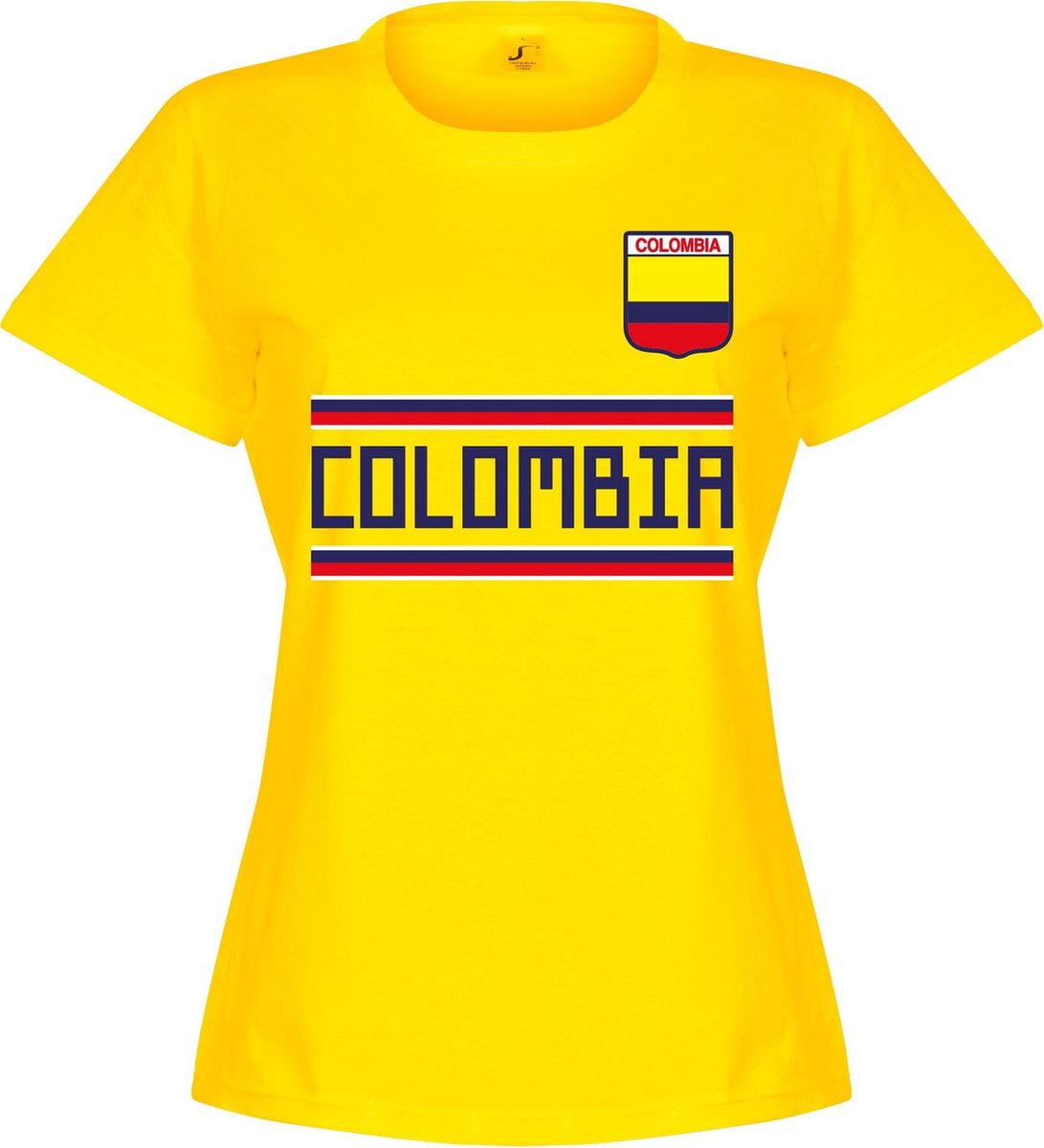1091x1200.jpg Colombia Dames Team T-Shirt - Geel - XL - Afbeelding 1
