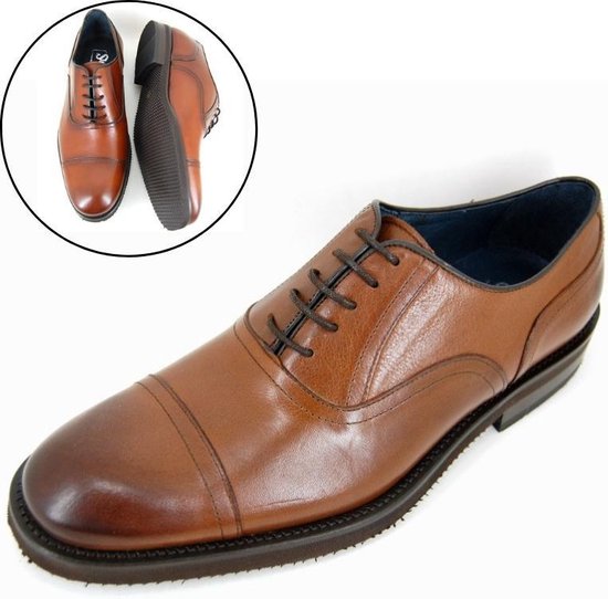 Stravers - Pointure 37 Neat Chaussures pour hommes avec semelle en caoutchouc Marron cognac Petites tailles pour hommes