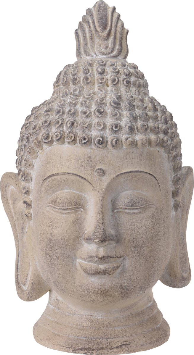 Onverenigbaar Luidruchtig cursief Boeddha hoofd L 75cm beige beeld - standbeeld - beeld voor in de tuin -  tuindecoratie | bol.com