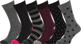 Easton Marlowe Sokken Heren - Sokken Dames - Zwarte Sokken Heren Grijs met Gekleurde Accenten Sokken Dames Maat 39 42  Herensokken Sokken Jongens Kinderen Kousen - Funny Socks - 6 Paar #31