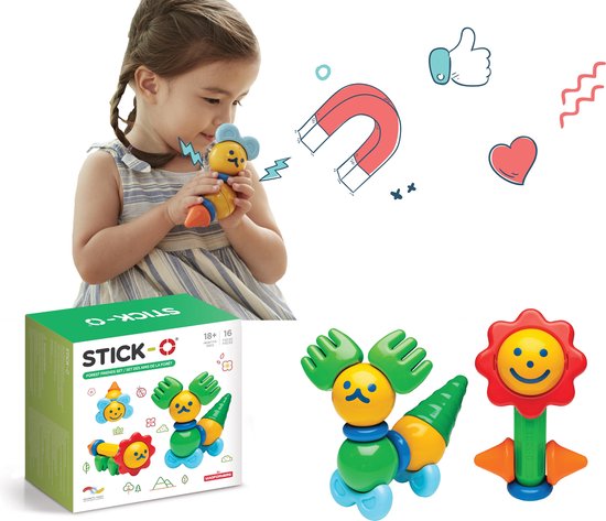 Magazijn zak suspensie Stick-O Bouwsets Bosvriendjes - magnetisch speelgoed - 20 modellen | bol.com