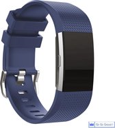 Horloge band | geschikt voor de Fitbit Charge 2 | siliconen sport armband| activity tracker | donker blauw | small