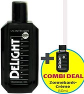 Delight Zonnebankcrèmes COMBI DEAL; Exclusive Tanning Oil UV-intensive (200ml) + Zonnebank Tanning Milk (50ml)