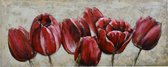 3D Metaal Schilderij - Rode Tulpen