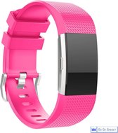 Horloge band | geschikt voor de Fitbit Charge 2 | siliconen sport armband| activity tracker | roze | large
