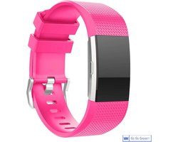 Horloge band | geschikt voor de Fitbit Charge 2 | siliconen sport armband| activity tracker | roze | large
