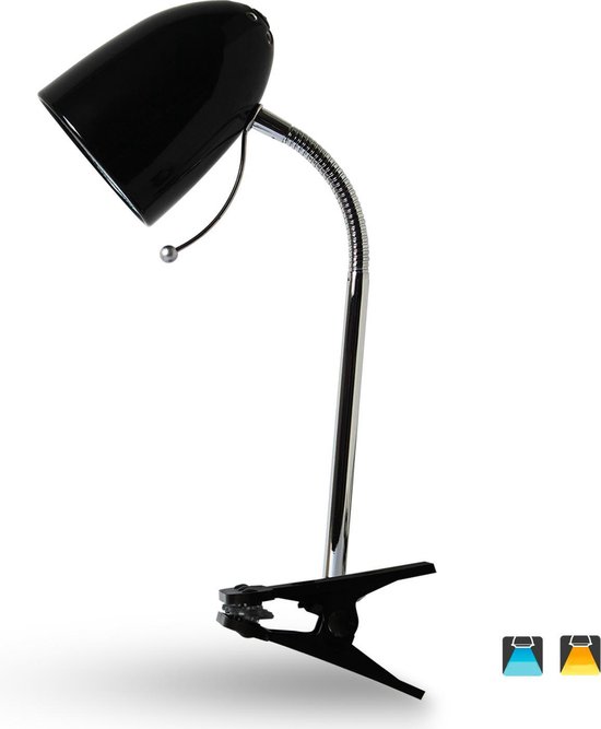 bol.com | Aigostar LED klemlamp - E27 - Zwart - Excl. lampje