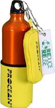 Aluminium fles 750 ml set oranje/geel