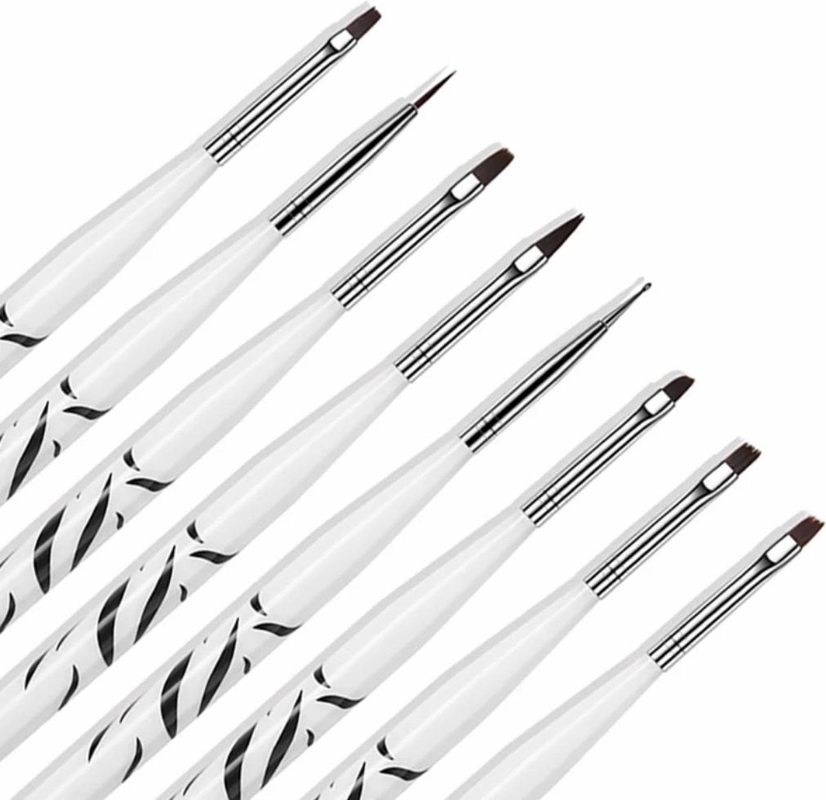 Goedkoopste Professionele Color Gel - Gel / Acryl & Nail Art Penselen Set - 8-Delig