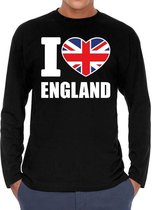 I love England long sleeve t-shirt zwart voor heren 2XL