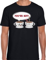 Koffie kopjes cadeau t-shirt zwart voor heren S