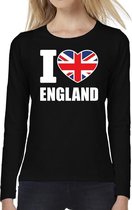 I love England long sleeve t-shirt zwart voor dames XS