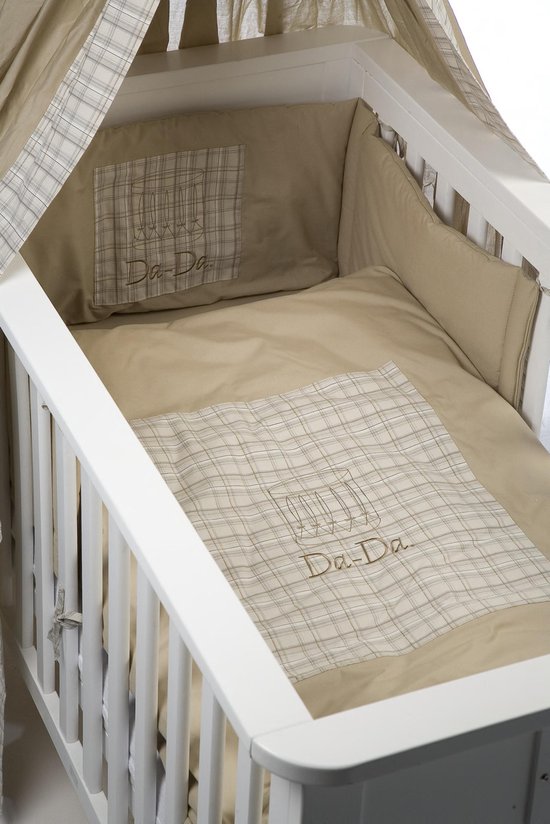 Da-Da - Dekbedovertrek Bed + Sloop - Ecru ruit | bol.com