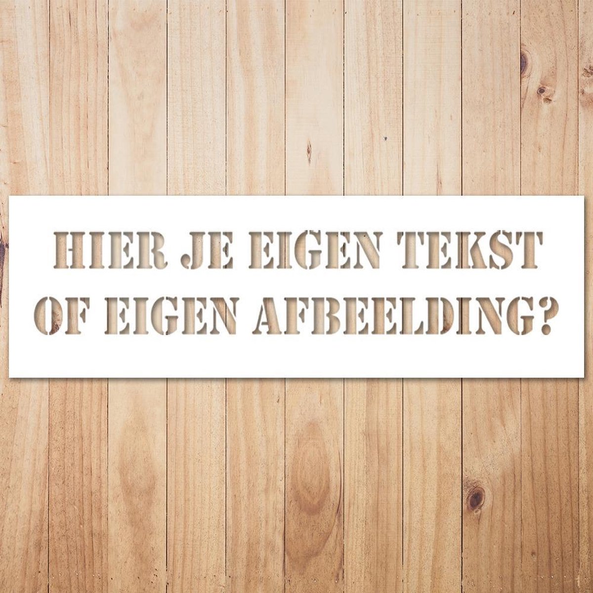 Sjabloon 590x190 mm met eigen tekst/afbeelding