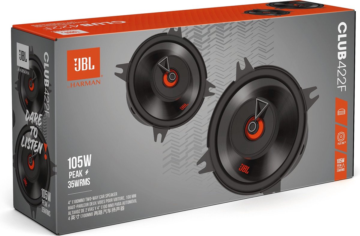 JBL Club 422F - Autospeakers - Ø 10 cm - 2-weg Coaxiaal - 105Watt - Zwart – foto 2