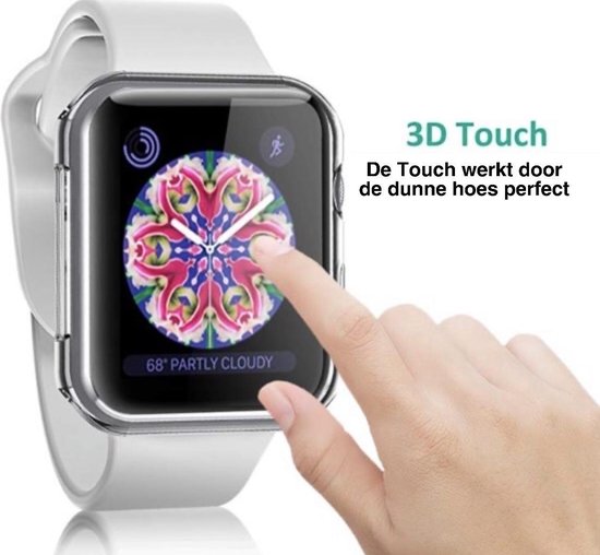 Apple Watch 4/5/6/SE 44mm - Siliconen Bescherm Case |Hoesje| Screenprotector Voor Apple Watch | Bescherming iWatch â€“ Transparant - Mycase