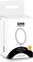 ZENN roestvrij stalen cockring met kralen, 40 mm
