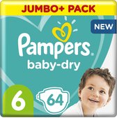 Pampers Baby-Dry - Maat 6 (13-18kg) - 64 Luiers – Jumbo+ Pack