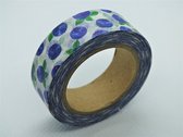 Washi Tape - blauwe bessen | 15mm x 10m.