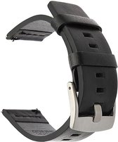 Leren Horloge Band Voor Xiaomi Huami Amazfit Pace - Armband / Polsband / Strap / Sportband - Zwart - 22 mm